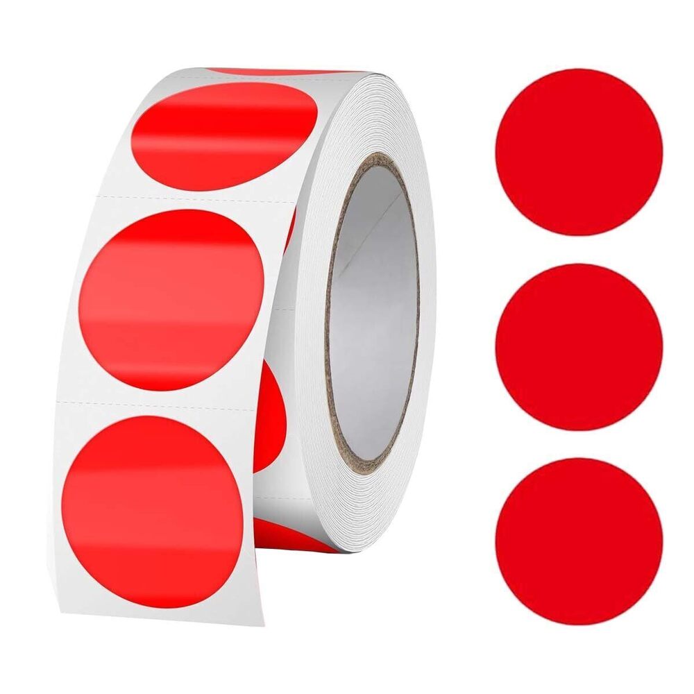 9287 Red 1-Inch Round Circle Dot Sticker Labels Color Coding Labels,500PCS